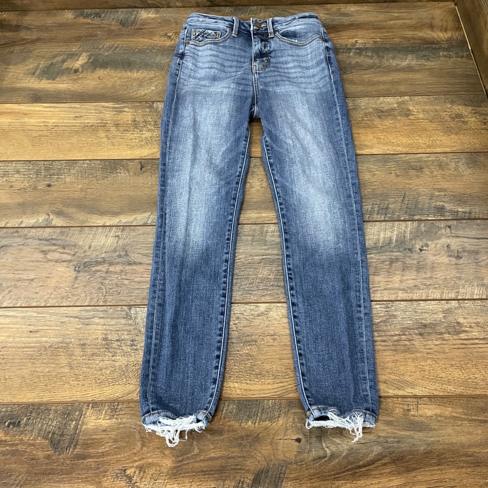 Buckle Black Fit No. 35 Ankle Skinny Jeans 25x27 Medium Wash Raw Hem Streetwear